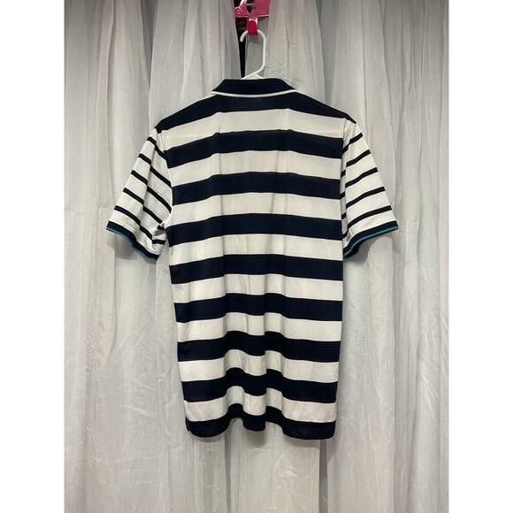 G/Fore Golf Polo Shirt Mens Medium Navy White Striped Performance Stretch Skull - Picture 5 of 7